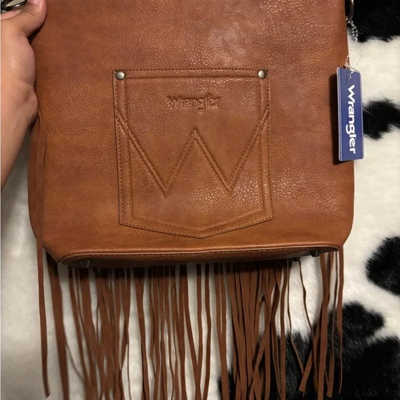 Wrangler Tan Floral Fringe Bag - Picture 2 of 6